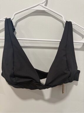 SKIMS Recycled Swim Plunge Bikini Top – Onyx – Size Small